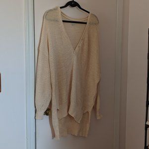 Sheer oversized sweater henley